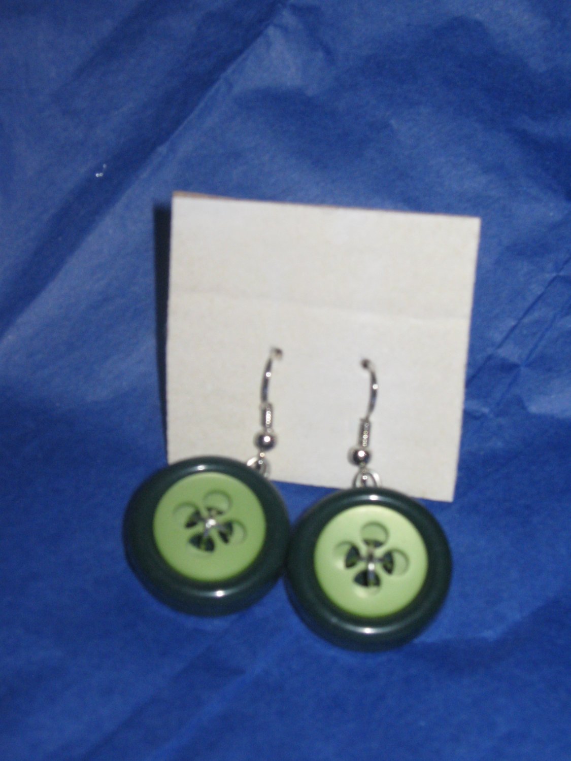 Antique Button Earrings Handmade Old button Jewelry #037