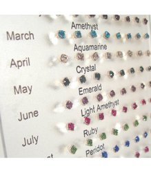 Variety Pack of Birth Stone Sterling Silver Earrings