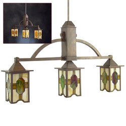 Kichler 3 Light Tiffany Pendant-Art Nouveau Bronze