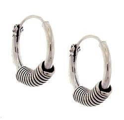 Sterling Silver "Coil" Hoop Earrings