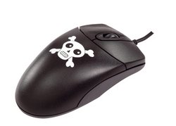 Black and White Skull and Crossbones Computer Mouse