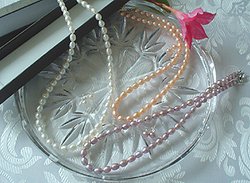 Peach Oval Pearl Jewelry Set Lot