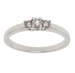 1/4 Carat 3 Stone Diamond 14K White Gold Past, Present, and Future Ring