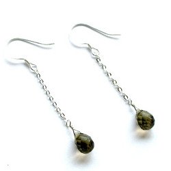 Taolei Sterling silver earrings (smokey quartz)