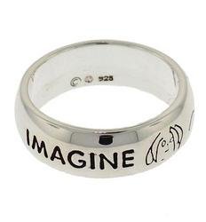 Collectible Sterling Silver John Lennon IMAGINE Ring (size 9)