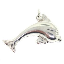 Sterling Silver Dolphin Dangle Pendant or Charm