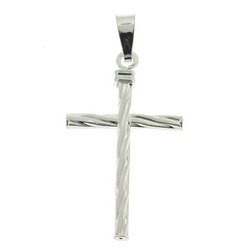 Sterling Silver Dangle Twisted Cross Pendant