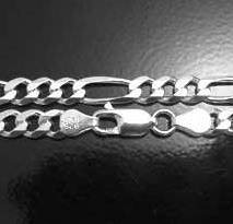 Silver Figaro Bracelet 6mm 150 gauge