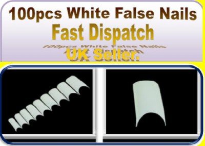 100 HAND BEAUTY FAKE NAILS WHITE FRENCH FALSE ACRYLIC NAIL ART TIPS GEL MAKEUP