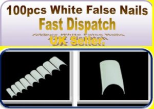100 HAND BEAUTY FAKE NAILS WHITE FRENCH FALSE ACRYLIC NAIL ART TIPS GEL MAKEUP
