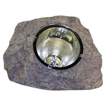 7" Sandstone Grey Solar Spotlight Outdoor Power Rock