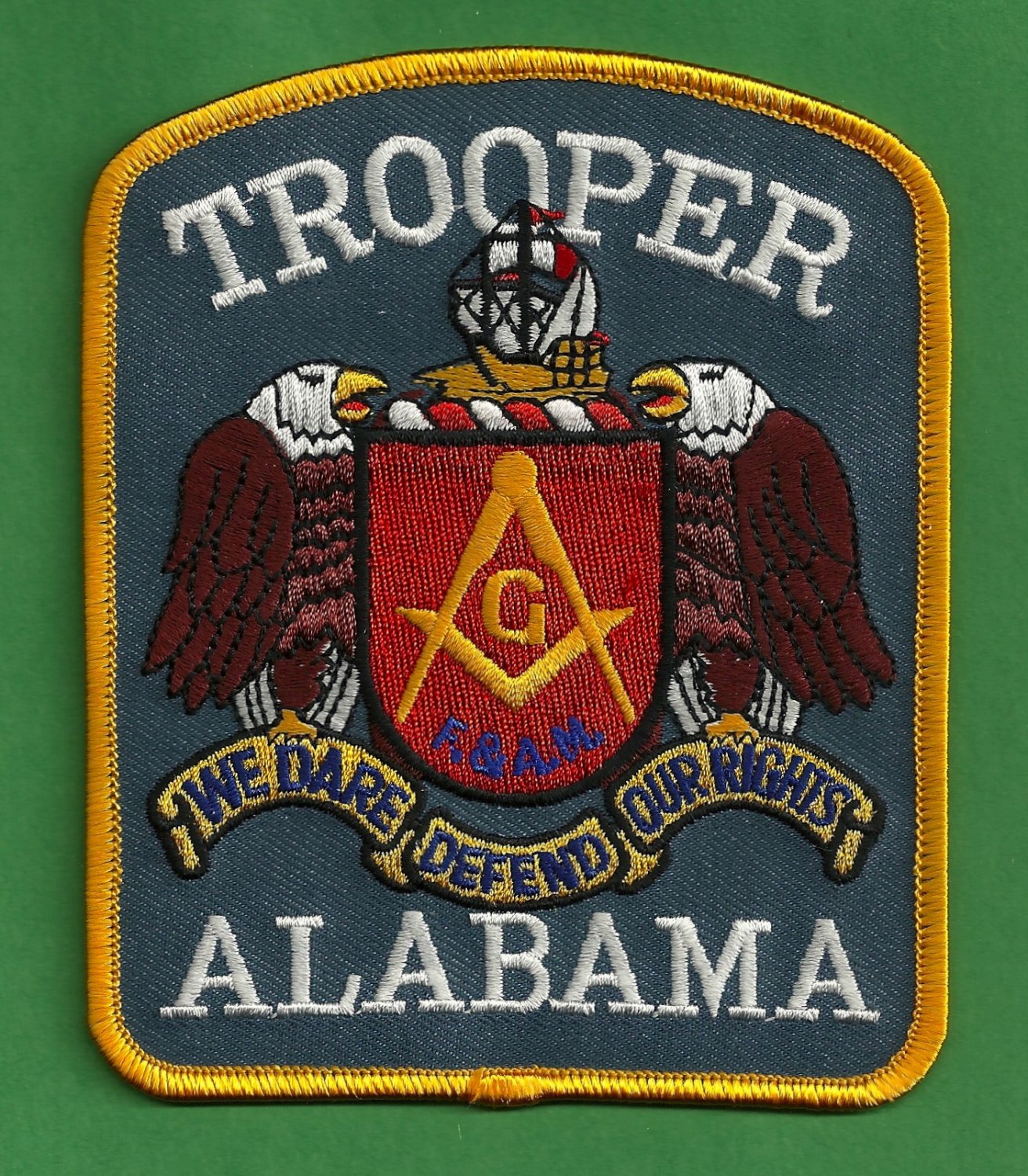 Alabama State Trooper Masonic Lodge Police Patch