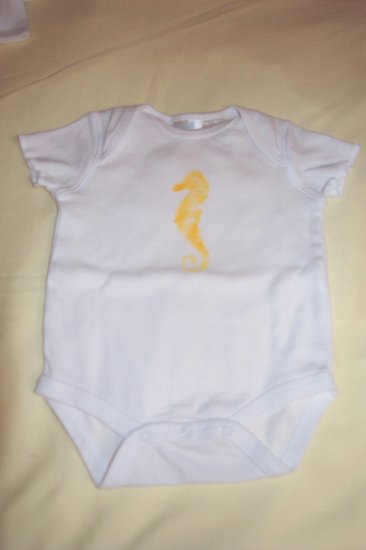 Seahorse Stenciled Onesie