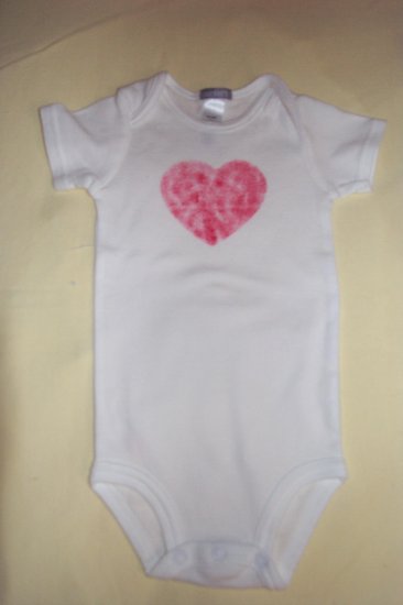 Heart Stenciled Onesie