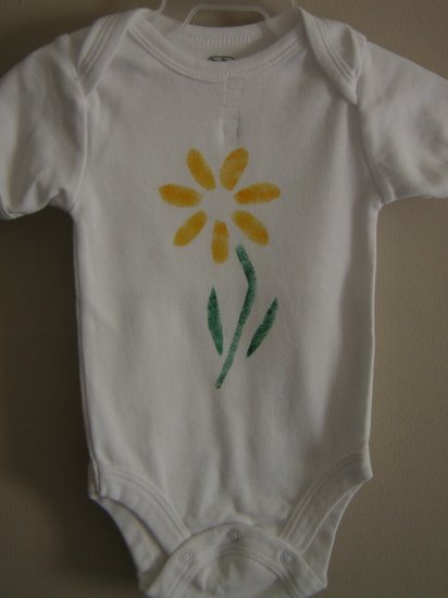 Daisy Stenciled Onesie
