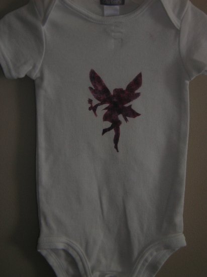 Purple Fairy Stenciled Onesie