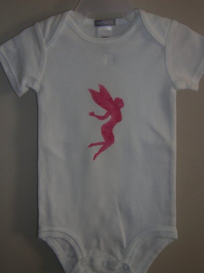 Pink Fairy Stenciled Onesie