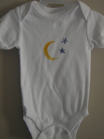 Moon & Star Stenciled Onesie