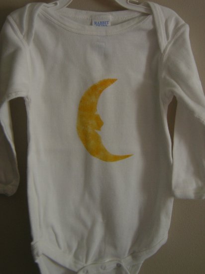 Moon face Stenciled Onesie