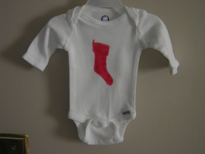 Stocking Stenciled Onesie
