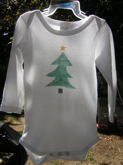 Tree Stenciled Onesie