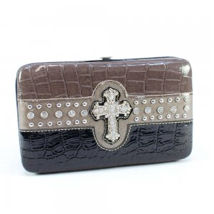 Striped Frame checkbook wallet