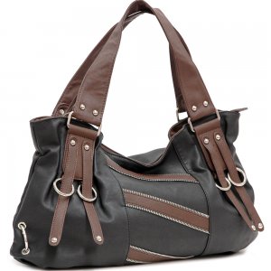 Zipper decorative shoulder bag