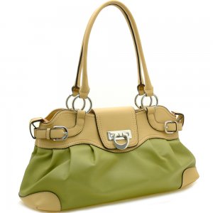Designer inspired buckle front shoulder bag