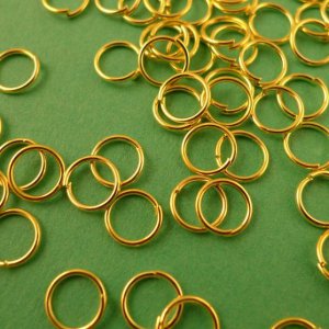 100 pcs Golden Jump Ring 7mm