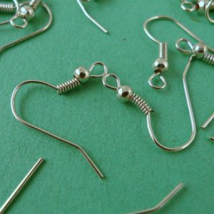 100 pcs 18mm Silver Earring Hooks, Nickel Free