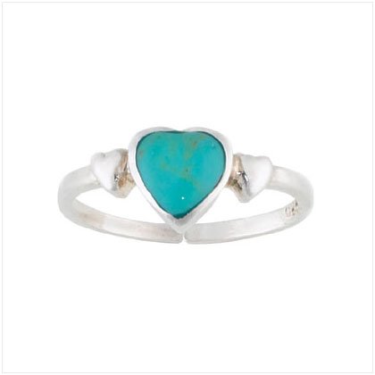 Turquoise Heart Toe Ring