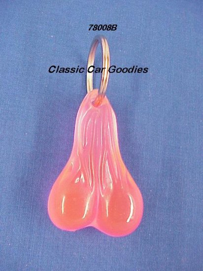Bull Balls Key Chain ''Pink'' 2 1/2'' Rubber Nuts