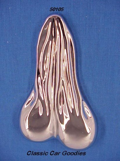 Bull Balls ''Chrome'' Pair of 4 1/2'' Peel and Stick Nuts.