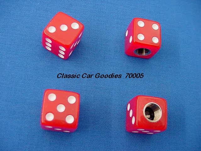 Tire Valve Caps "Red Dice"