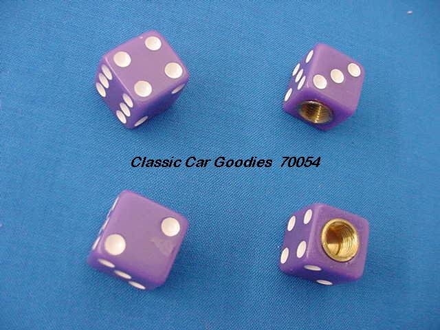 Tire Valve Caps "Purple Dice"