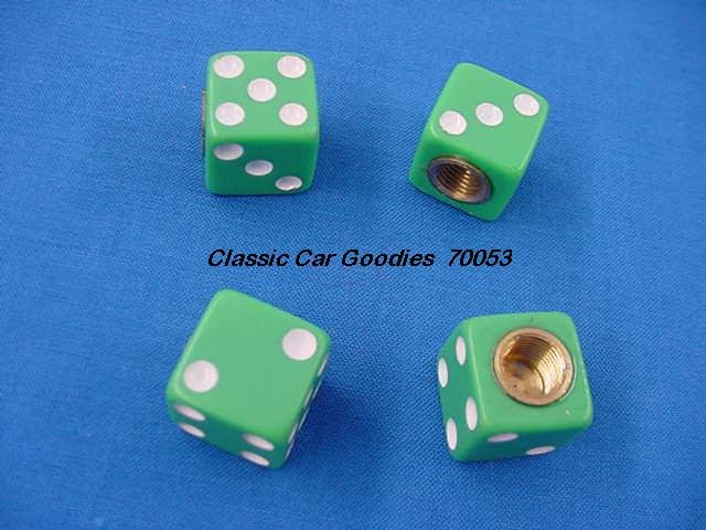 Tire Valve Caps "Green Dice"