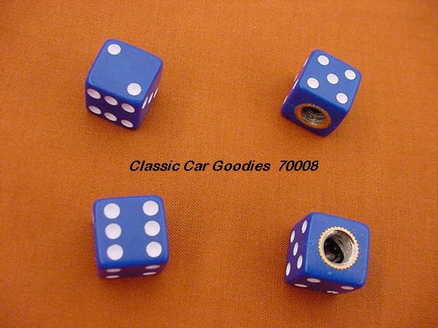 Tire Valve Caps "Blue Dice"