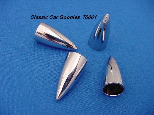 Tire Valve Caps "Chrome Bullet Heads"