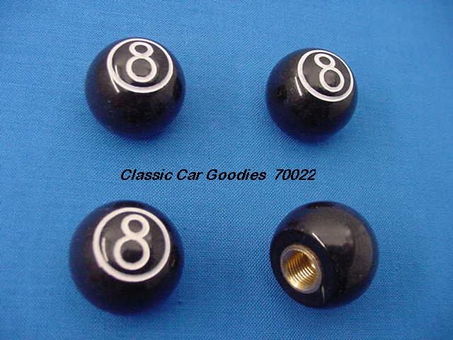 Tire Valve Caps "8 Ball"