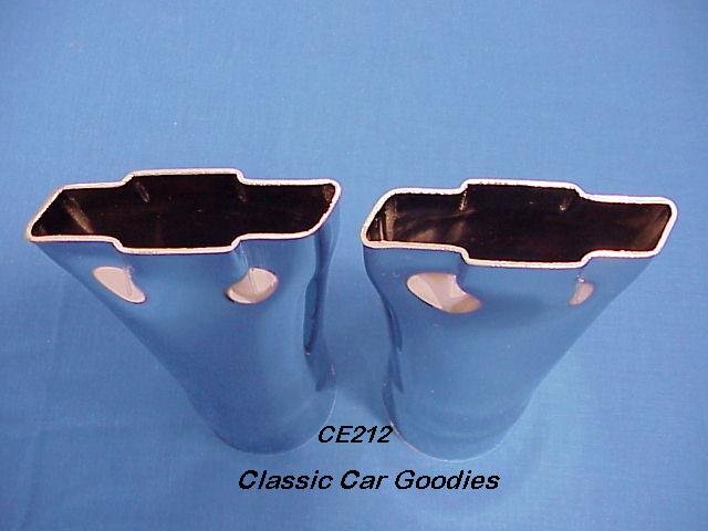 Chevy "Bowtie" Logo Exhaust Tips Chrome 2 1/2" Inlet