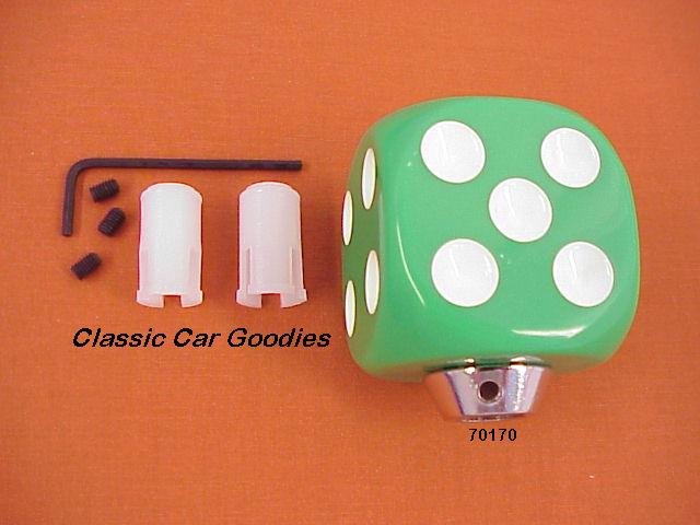 Shift Knob "Green Dice" Rock n Roll Craps Gambler