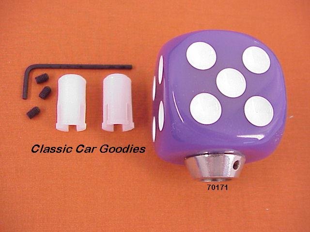 Shift Knob "Purple Dice" Rock n Roll Craps Gambler
