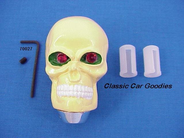 Shift Knob "Skull Natural" Red Eyes Evil Goth Devil