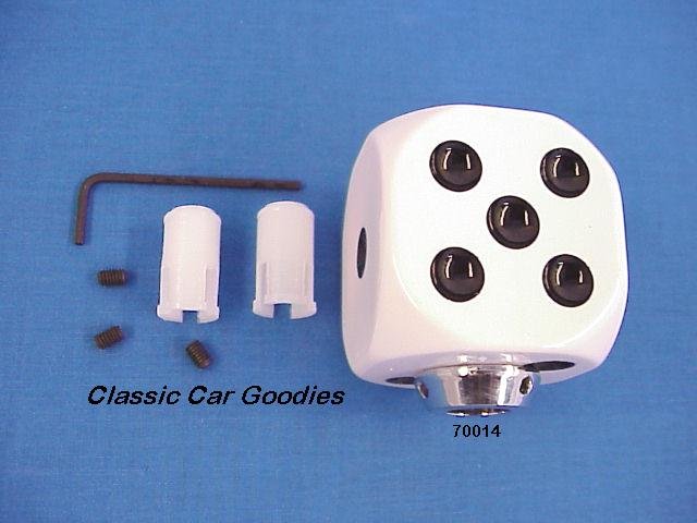 Shift Knob "White Dice" Rock n Roll Craps Gambler