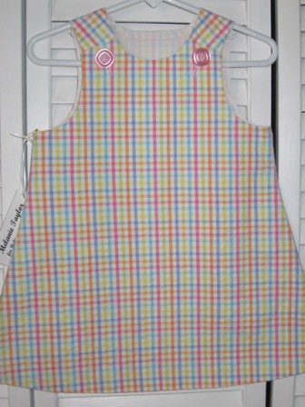 6-9 Months Multi-Color Check Seersucker Dress