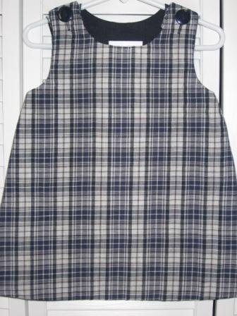 12-18 Months Navy and White Plaid Dress