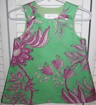 3-6 Months Pink and Green Floral Green Lined