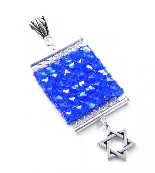 Star of David Pendant Necklace Magen Judaica Hebrew Hanukkah Gift Swarovski Crystal Art Jewelry