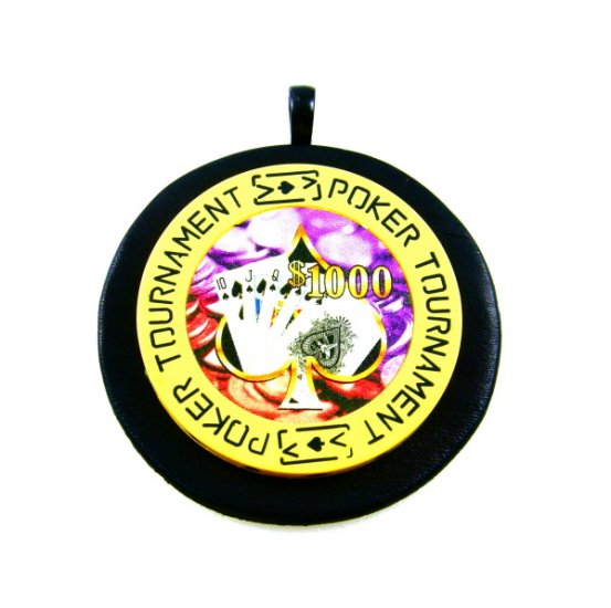 Mens Poker Chip Pendant Necklace Poker Tournament Lucky Las Vegas Unique Gambling Jewelry