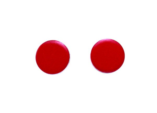 Classy Red Earrings for Guys Men Teens Women Unisex Red Flat Disc Earrings Aluminum Studs 8mm